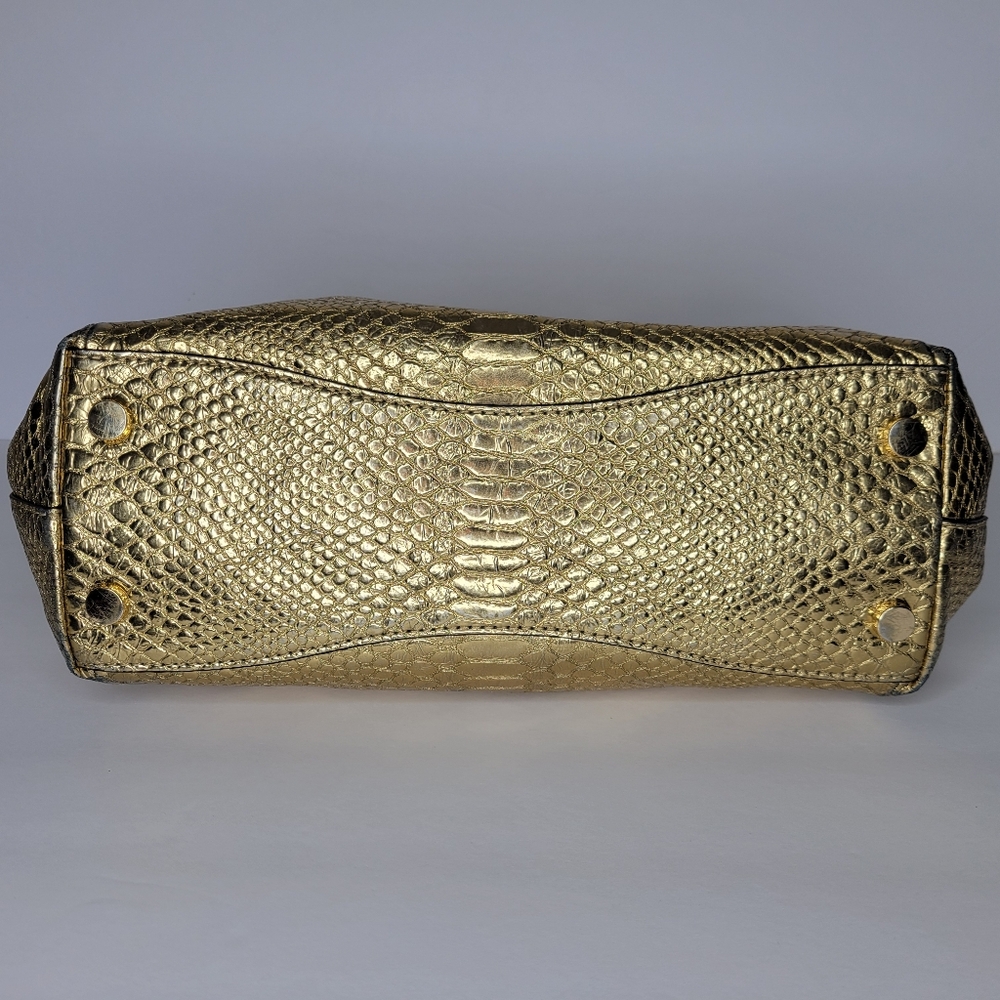 Michael Kors Gold Embossed Python Raven Shoulder … - image 6